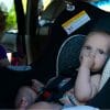 rear-facing car seat and child
