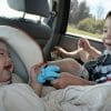 babies in car seats playing