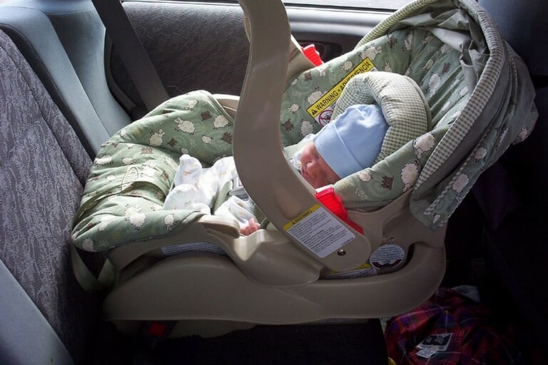 baby in a car seat