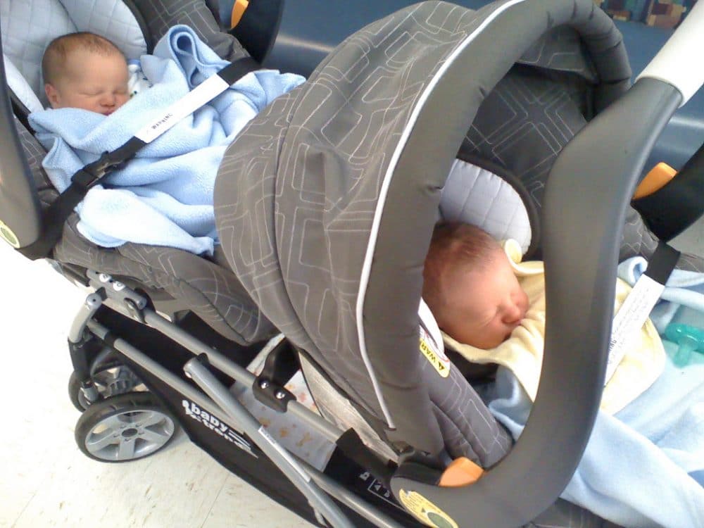 double stroller carseat combo for twins