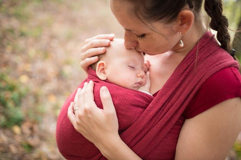 mom with baby wrap carriers