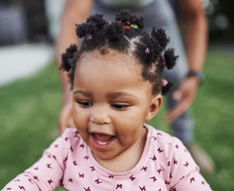 Cute hairstyle of a toddler