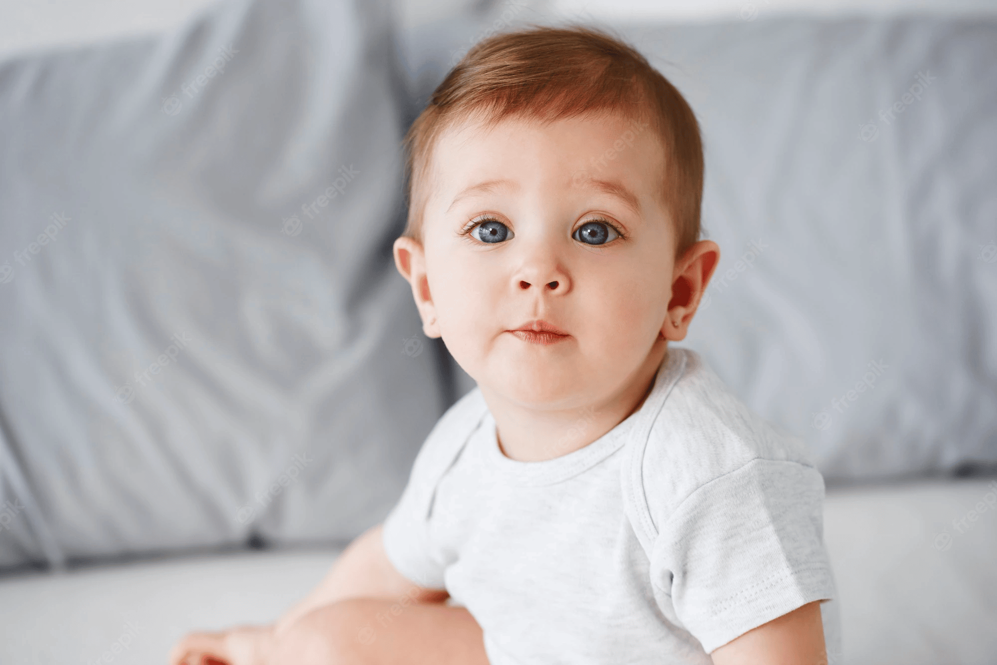 An image of a baby staring